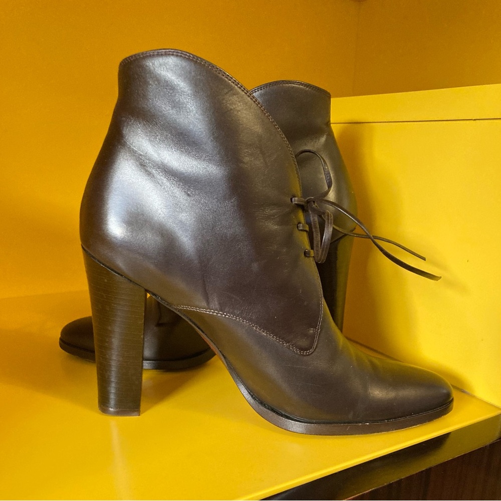 Nicole Farhi Dark Brown Leather Ankle Boots